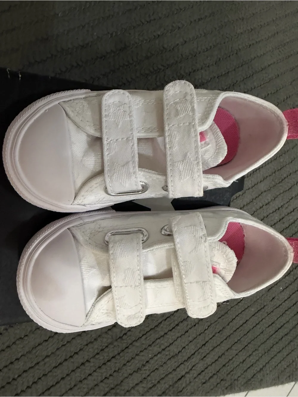 Converse Kids White and Pink Slip-On Sneakers